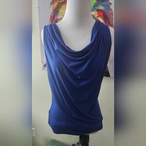 CALVIN KLEIN Cowl-neck Royal Blue Tank: Like New